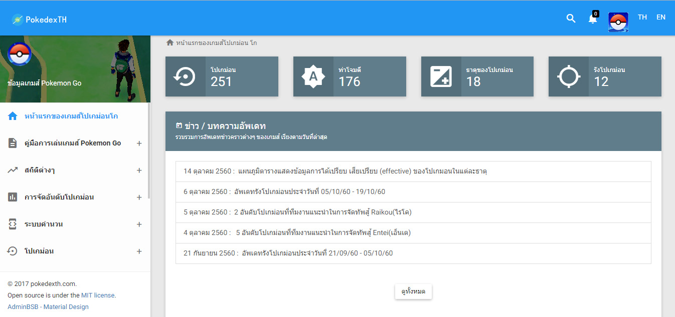 อัพเดทเว็บ pokedexth.com ใหม่ เพื่อเข้าถึงข้อมูลต่างๆ ง่ายขึ้น อัพเดทเว็บ pokedexth.com ใหม่ เพื่อเข้าถึงข้อมูลต่างๆ ง่ายขึ้น